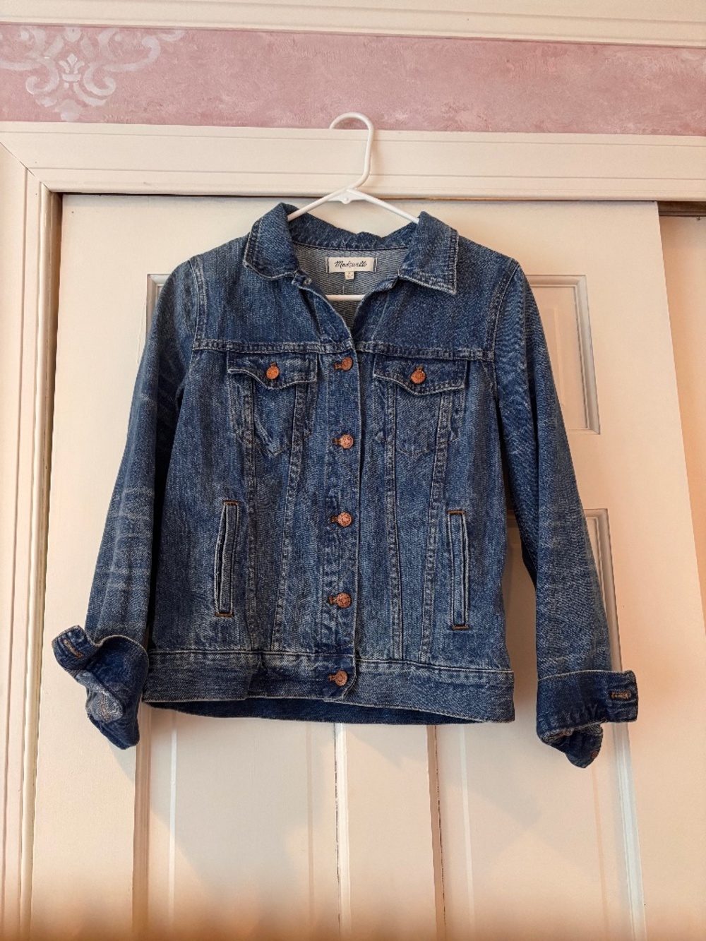 NWT Madewell Denim Jacket Medium Classic Blue Jean Jacket $118